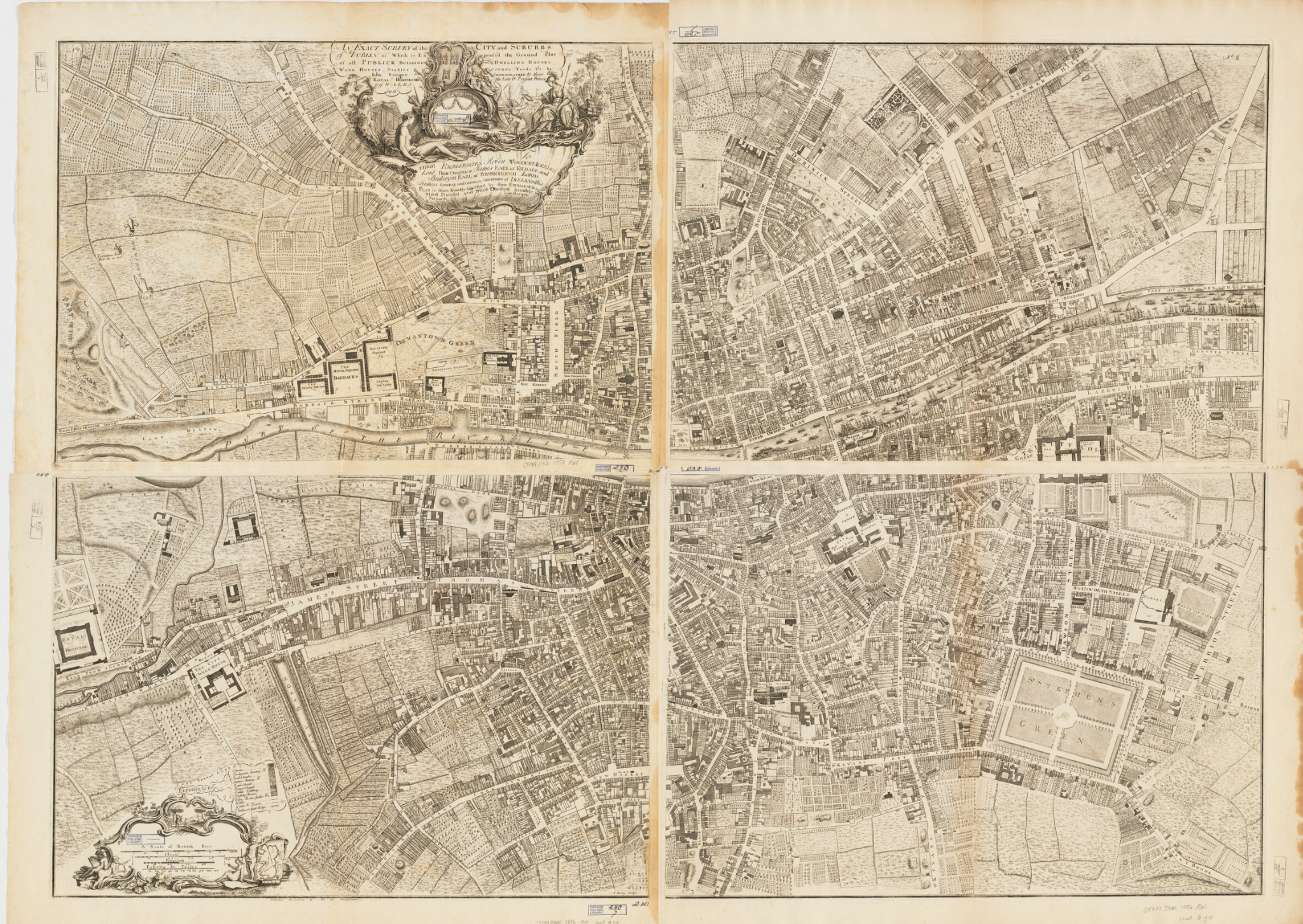 A map of Dublin from 1756.