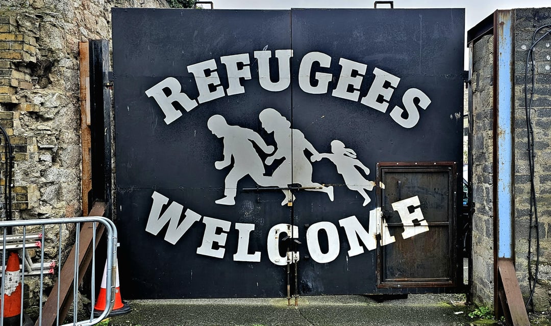 Refugees Welcome street art in Dublin